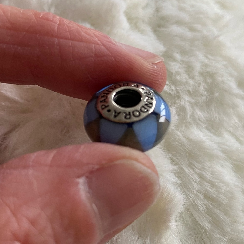 Pandora Blue and Gray Bracelet Charm